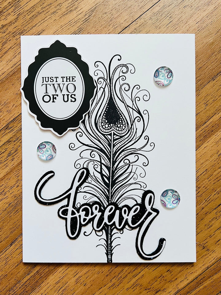 Feather Love Anniversary Card - Just the Two of Us, Romantic Celebration, Intimate Moments Captured