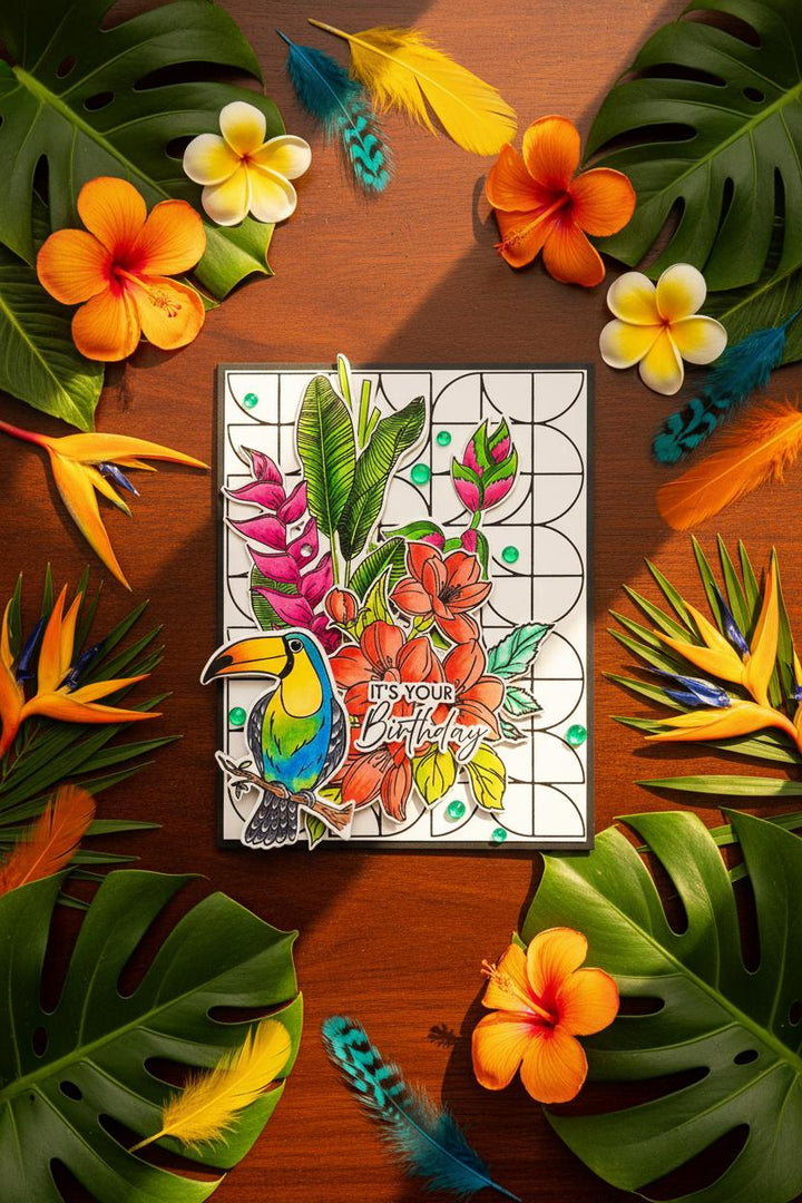 Toucan Floral Jungle Foliage It's Your Birthday Card