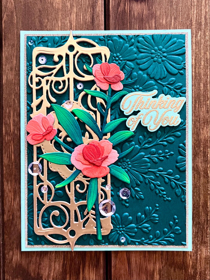 Orange Dianthus Flowers Thinking of You Card