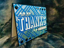 Glitter Thanks Greeting Card: Geometric Print, Enamel Accents