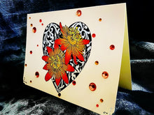 Passion Flowers on Lace Heart Background Sympathy Greeting Card - Elegant and Comforting Design