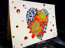 Passion Flowers on Lace Heart Background Sympathy Greeting Card - Elegant and Comforting Design