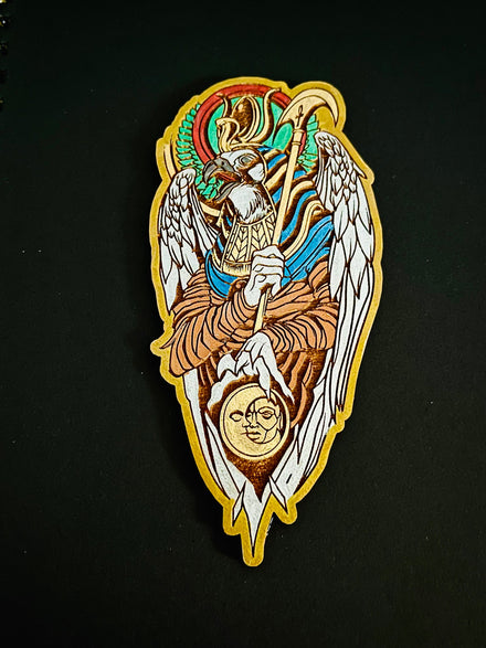 Notebook with Laser-Engraved Horus and Hand-Colored Chipboard - A Unique Artifact for Your Writing Adventures