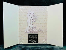 Silver Glitter Roses Gate Opening Wedding Greeting Card - Elegant and Sparkling Design