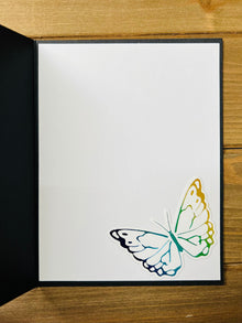 Kaleidoscope Butterflies Birthday Card: Rainbow Foiled Design