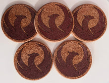 Resin Coated Phoenix Bird Cork Coaster Set of 5 - Elegant and Durable Drink Coasters
