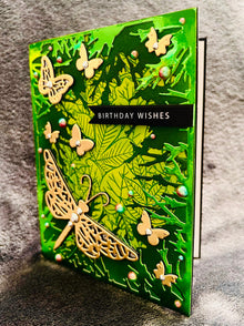 Forest Understory Birthday Card Featuring Dragonfly and Butterfly - A Magical Celebration of Nature