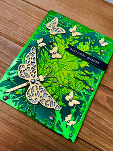 Forest Understory Birthday Card Featuring Dragonfly and Butterfly - A Magical Celebration of Nature