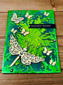 Forest Understory Birthday Card Featuring Dragonfly and Butterfly - A Magical Celebration of Nature