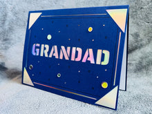 Blue Grandad Cutout Blank Card with Iridescent Lettering, Perfect for Expressing Love and Appreciation on Any Special Occasion