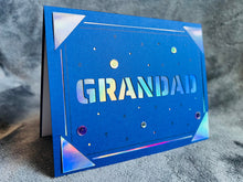 Blue Grandad Cutout Blank Card with Iridescent Lettering, Perfect for Expressing Love and Appreciation on Any Special Occasion