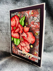 Happy For You Card with Red China Roses - A Romantic Gesture of Celebration