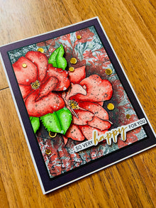 Happy For You Card with Red China Roses - A Romantic Gesture of Celebration
