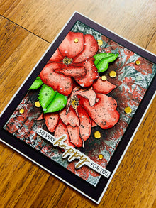 Happy For You Card with Red China Roses - A Romantic Gesture of Celebration
