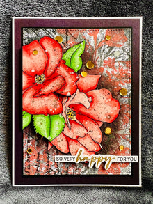 Happy For You Card with Red China Roses - A Romantic Gesture of Celebration