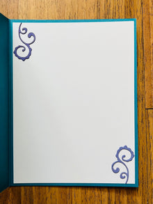 Foiled Outline Purple Betta Fish Birthday Card, Elegant Aquatic Design for a Memorable Celebration