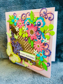 Butterfly Birthday Card: Handmade Floral Embellishments