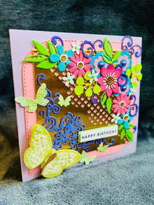 Butterfly Birthday Card: Handmade Floral Embellishments