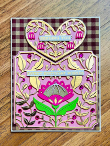 Gold Filigree Heart Pocket Birthday Card