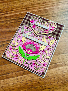 Gold Filigree Heart Pocket Birthday Card
