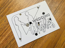 Wedding Wishes Card: Bride & Groom Outline, Gem Accents