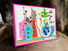 Silhouette Plants and Vases with Shaker Pitcher Vase “Just Wanted to Say Hi” Card
