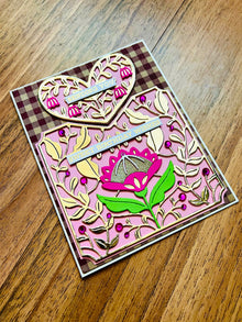 Gold Filigree Heart Pocket Birthday Card