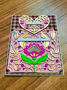 Gold Filigree Heart Pocket Birthday Card