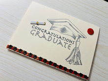 Graduate Cap and Diploma Accents Congratulations Card - A Commemorative Salute to Academic Achievement