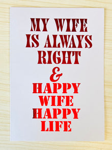 Red Foiled Marriage Advice Greeting Card: Newlywed Gift (5x7 in)