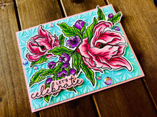 Pink Blossom Celebration Card: Embossed Floral Design