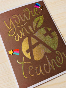 You’re an A+ Teacher Appreciation Thank You Card with White Cardbase - Perfect for Showing Gratitude to Teachers, Mentors, and Educators