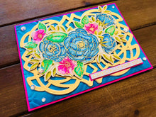 Blue and Pink Watercolor Floral Card with Elegant Design for "Especially for You" Greetings