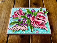 Pink Blossom Celebration Card: Embossed Floral Design