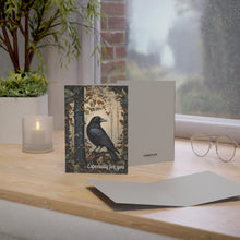 Black Raven Art Card: Boho Greeting Card (5x7 Inch) Single or Set of 5