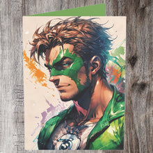 Emerald Superhero Artistic Render Greeting Card (5x7 Matte)