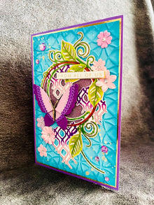 Purple Folk Butterfly on Leaf Hoop From All of Us Card