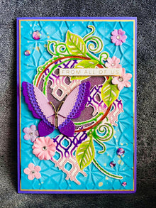 Purple Folk Butterfly on Leaf Hoop From All of Us Card