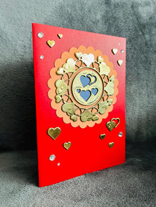Gold Hearts 3D Pop Up Card - I Love You Anniversary Card
