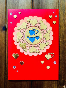 Gold Hearts 3D Pop Up Card - I Love You Anniversary Card