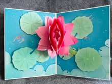 3D Pop Up Lotus Card: Floral Trio, Teal & Pink
