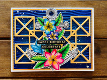 Plumeria Anchor Birthday Card: Tropical Handmade Greeting