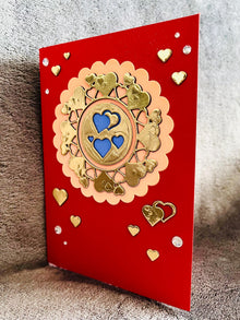 Gold Hearts 3D Pop Up Card - I Love You Anniversary Card