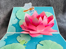 3D Pop Up Lotus Card: Floral Trio, Teal & Pink
