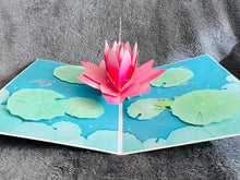 3D Pop Up Lotus Card: Floral Trio, Teal & Pink