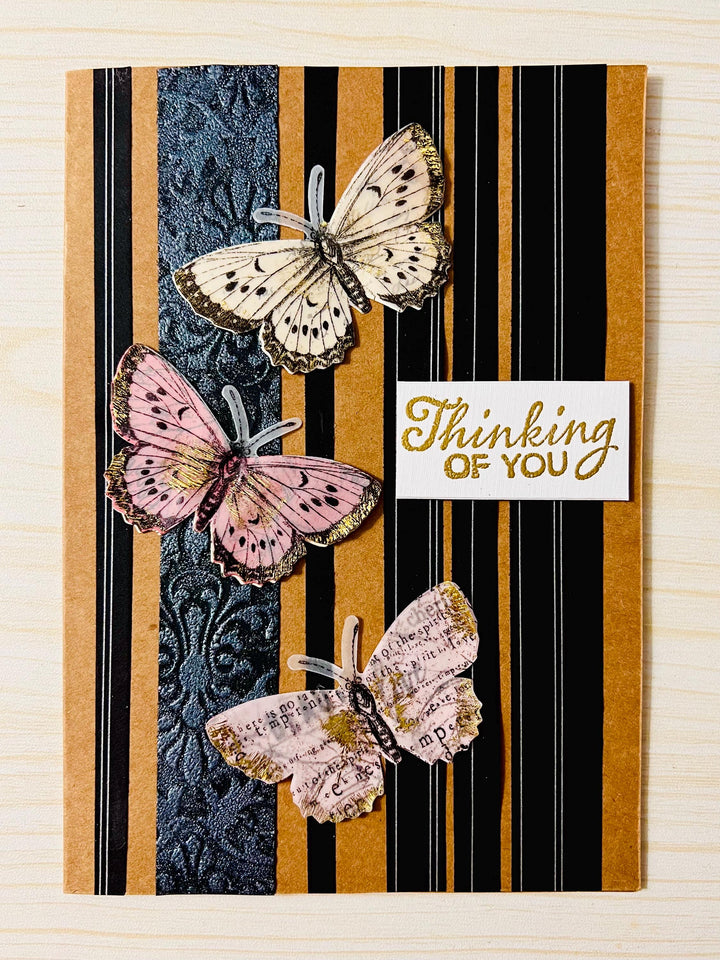 Multiple Butterfly Thinking of You Greeting Card - Beautiful and Elegant Design for Any Occasion
