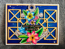 Plumeria Anchor Birthday Card: Tropical Handmade Greeting