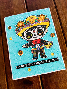 Sugar Skull Themed Kids Birthday Card