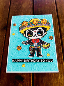 Sugar Skull Themed Kids Birthday Card