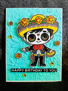 Sugar Skull Themed Kids Birthday Card